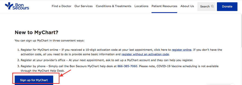 Bon Secours MyChart Patient Portal