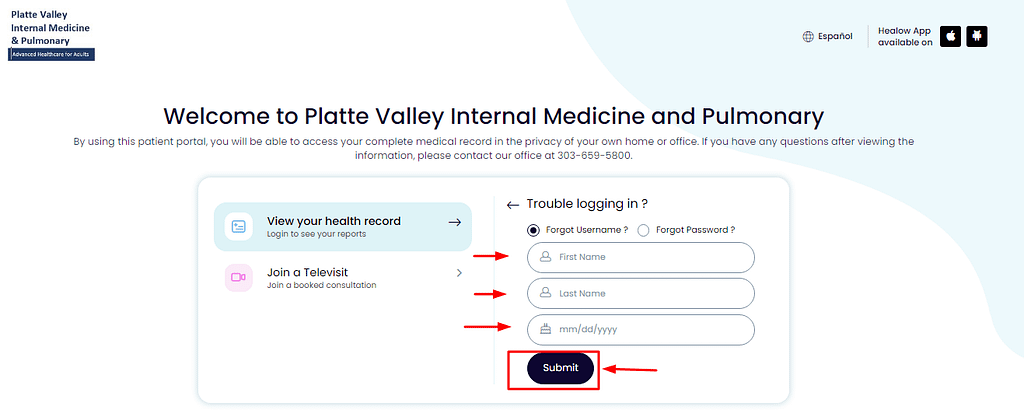 Platte valley Internal Medicine Patient Portal 4