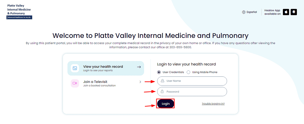 Platte valley Internal Medicine Patient Portal
