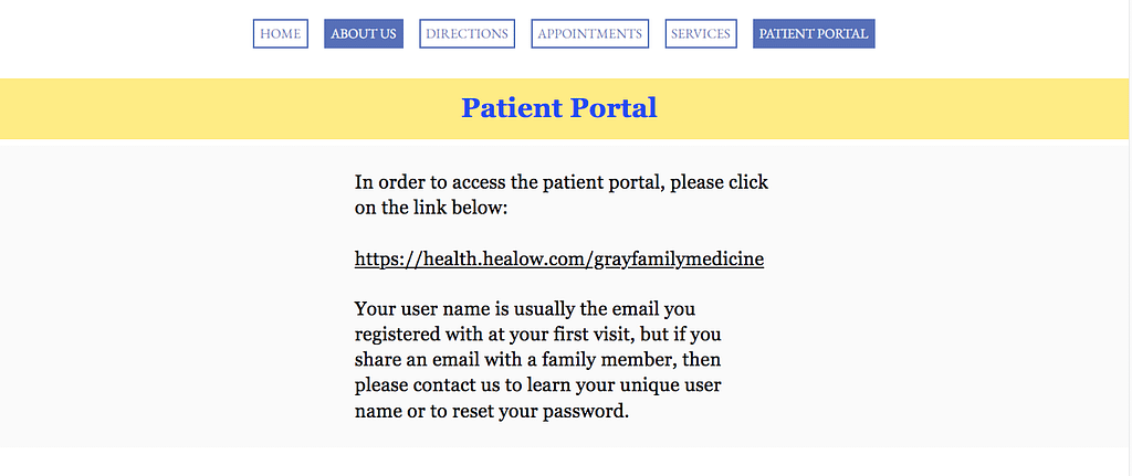 Gray Family Health Patient Portal