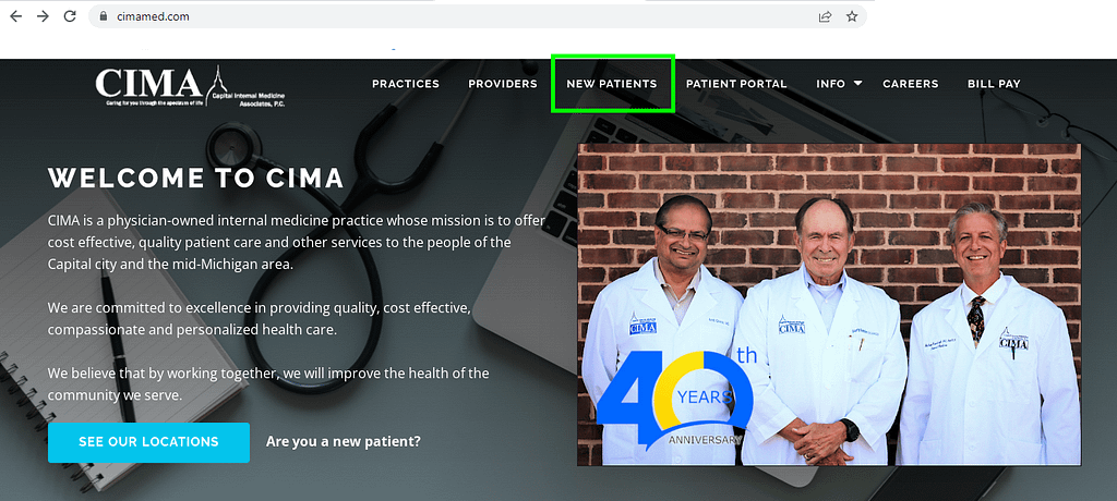 CIMA Patient Portal Login