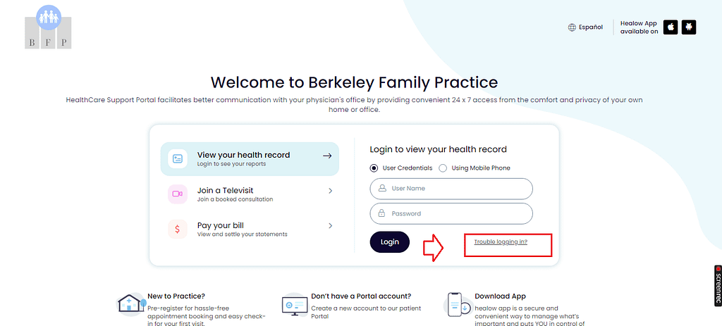 Berkeley Practice Patient Portal