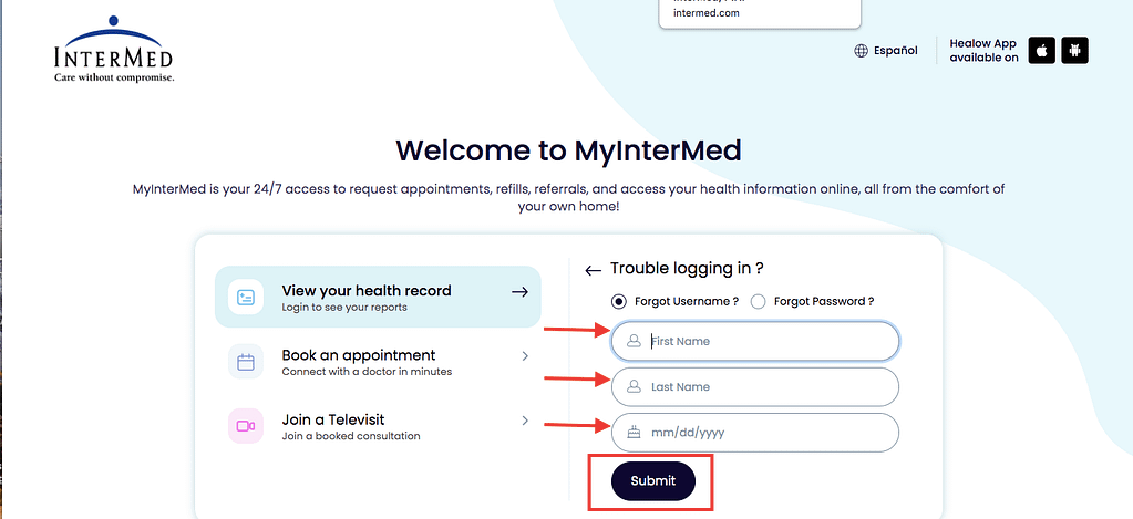 Myintermed Patient Portal