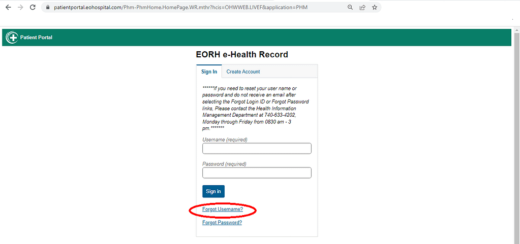 Eorh Patient Portal