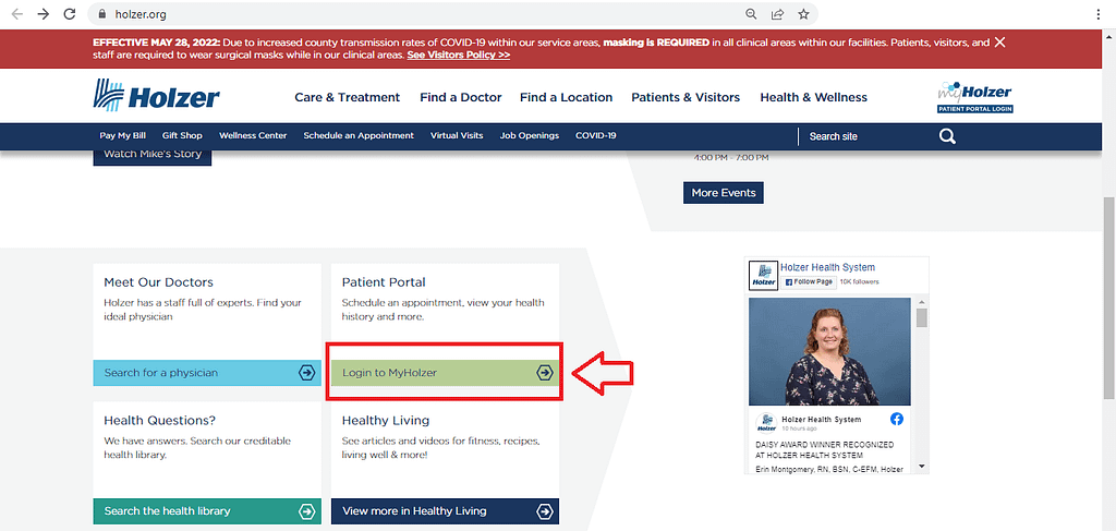 Holzer Patient Portal login
