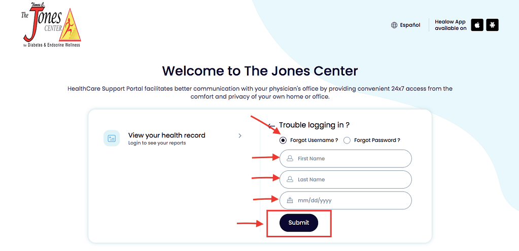 ones Center Patient Portal