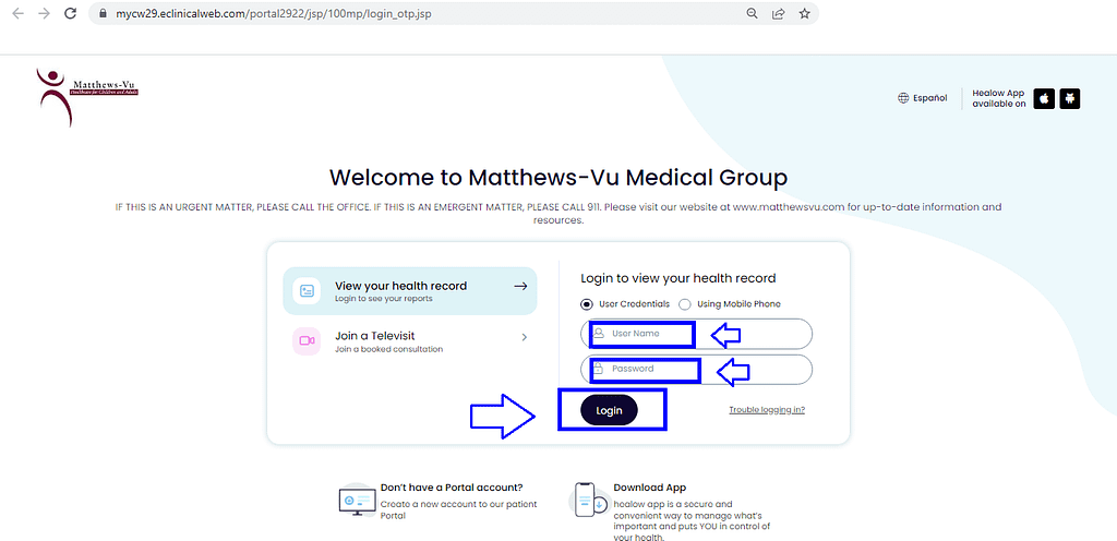 Matthews vu Patient Portal