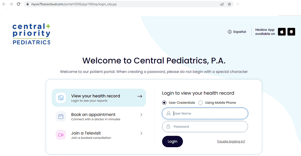 Central Pediatrics West Hartford Patient Portal 