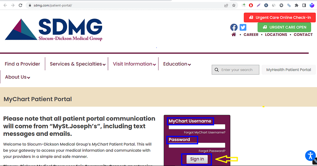 SDMG Patient Portal 