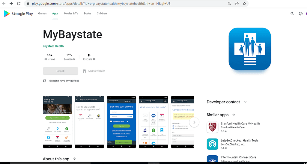 Mybaystatehealth mobile app