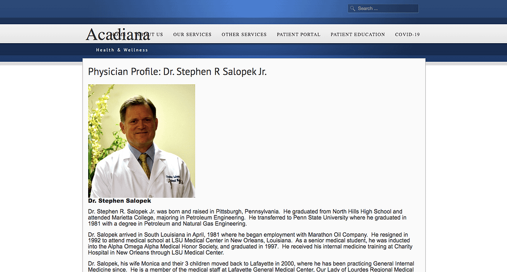 Stephen Salopek Patient Portal