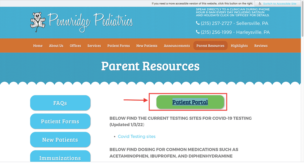 Pennridge Pediatrics Patient Portal
