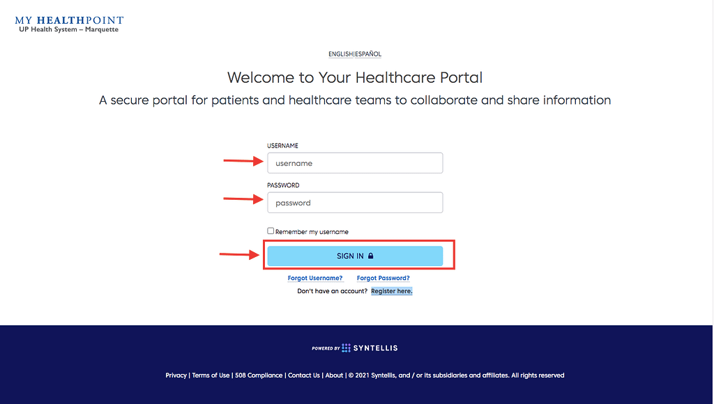 UPHS Marquette Patient Portal