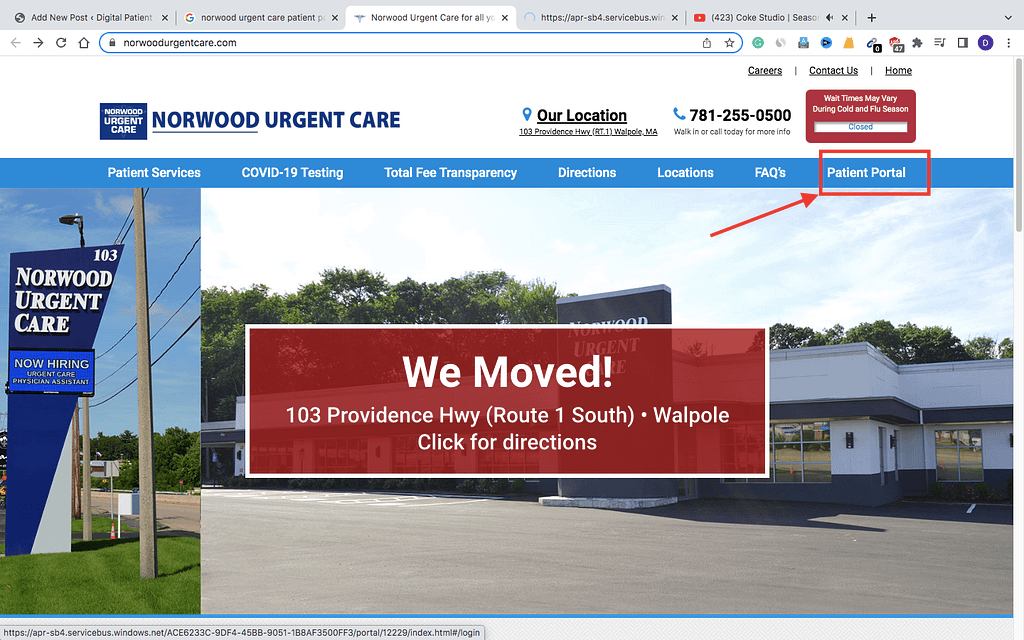 Norwood Urgent Care Patient Portal