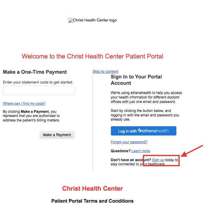Christ Health Center Patient Portal