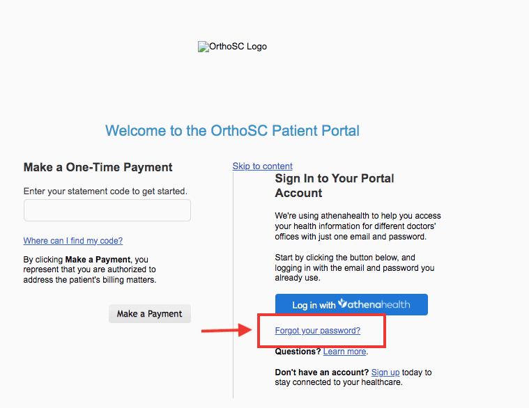 OrthoSC Patient Portal