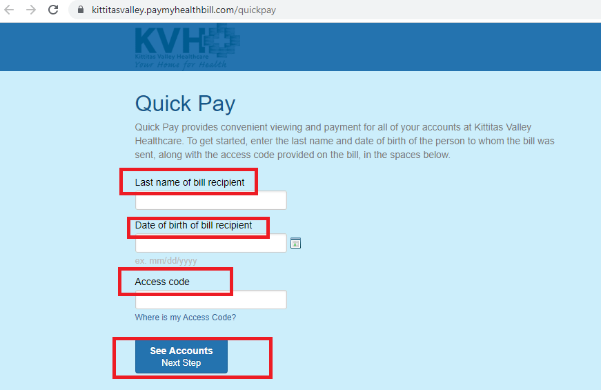 KVH Patient Bill Pay Online