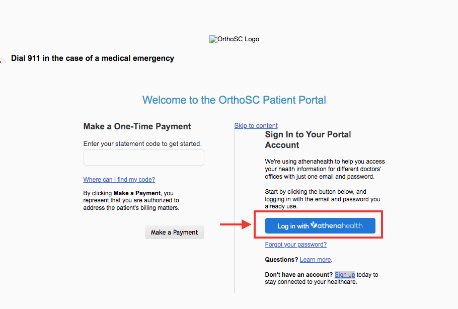OrthoSC Patient Portal